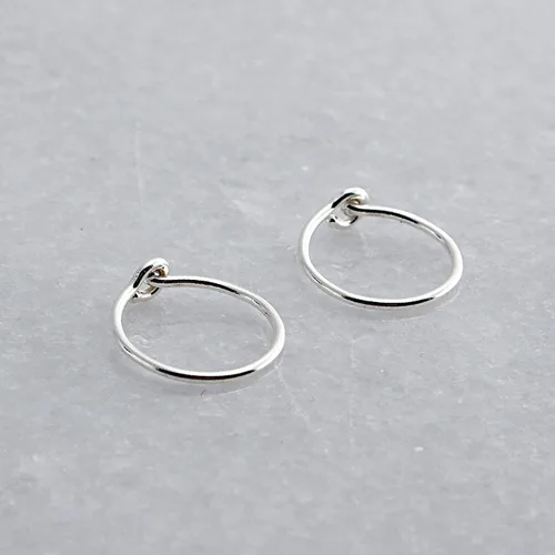 Vista 65 de Aretes de plata de ley abiertos para cartílago, tragus, delgados, calibre 22
