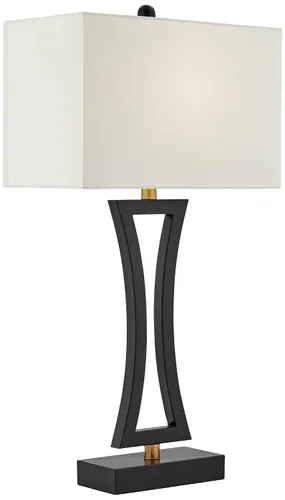 Vista 9 de 360 Lighting Roxie - Lámpara de mesa grande de 31 pulgadas con USB (2 unidades), color negro