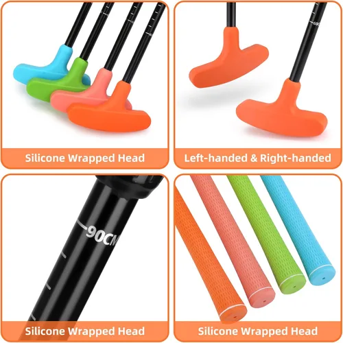 Vista 4 de 4 Pack Mini Golf Set, Golf Putter Men & Women Two-Way Golf Putter, Right/Left Handed Golf Club Indoor/Outdoor