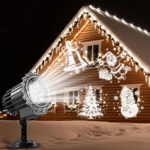 Vista 5 de Proyector de luces de Navidad para exteriores, proyector de luz de Navidad dinámico 3D luces de Navidad para exteriores, iluminación decorativa