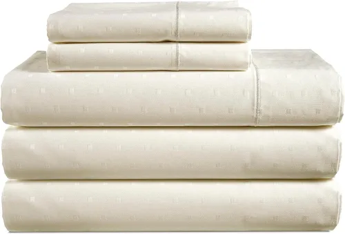 Vista 438 de LANE LINEN - Sábanas individual 100% algodón egipcio suave, cómodo y grueso de calidad de hotel, costuras reforzadas totalmente elásticas, sin