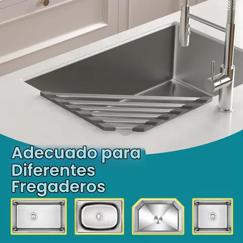 Vista 5 de COOL-ANGLE Estante de secado de fregadero de esquina triangular, aluminio