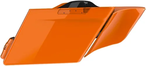 Vista 39 de Cubiertas laterales de alforjas estiradas para motocicleta, extensión extendida para Harley Touring 2014+ - Whisky ámbar Amber Whiskey
