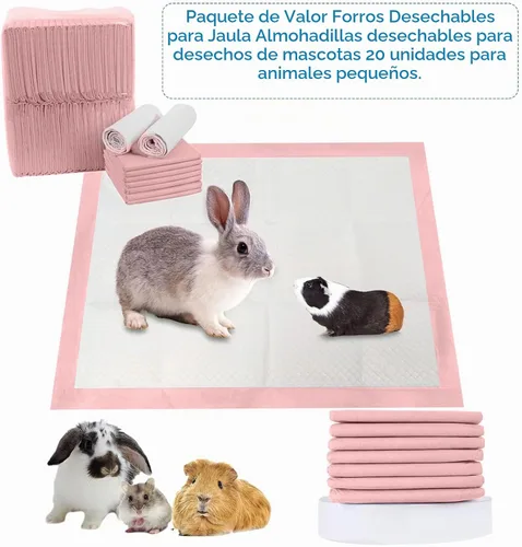 Vista 2 de Tfwadmx Almohadillas para orinar de conejo, 20 piezas de 18 x 13 pulgadas, desechables, a prueba de fugas, superabsorbentes, para cachorros