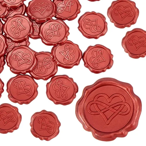 Vista 19 de CRASPIRE Calcomanías de sello de cera de bronce rosa, sellado, para el día de San Valentín, boda, flores, adhesivos, calcomanías decorativas