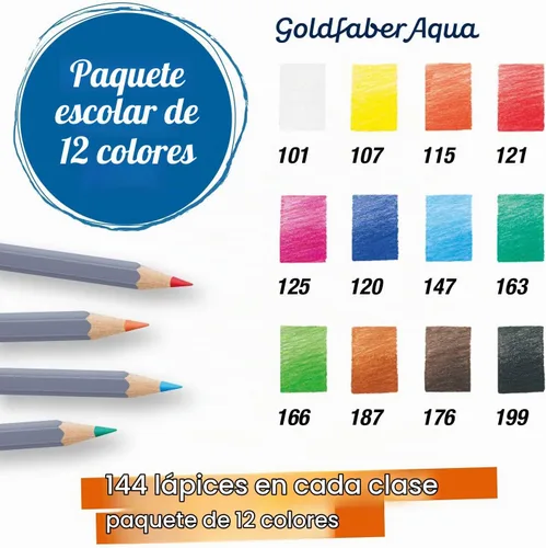 Vista 4 de Faber-Castell Creative Studio Goldfaber Lápiz Acuarela Classpack - 144 Lápices en 12
