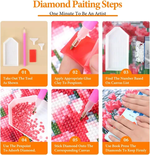 Vista 8 de Kits de pintura de diamantes de cielo estrellado Offito para adultos, kits de pintura de diamantes 5D Aurora Lake para principiantes, fantásticos