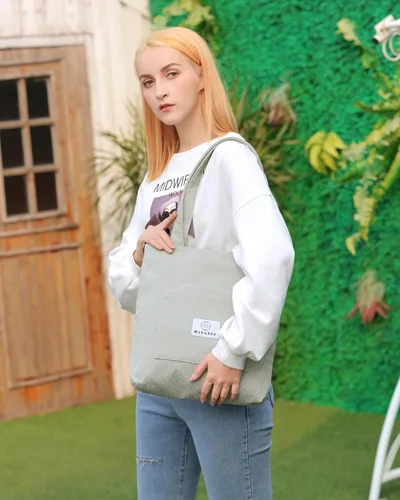 Vista 8 de Makukke Corduroy Totes Bag Women - Shoulder Hobo Bag Handbags Crossbody Bag Big Capacity Shopping Purses