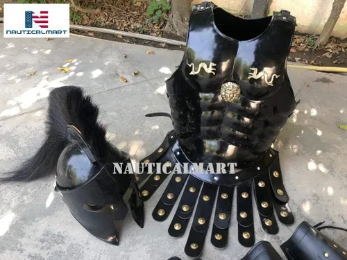 Vista 5 de 300 Spartan Muscle Armor con casco Maximus Leather Leg or Arm Guard Custom