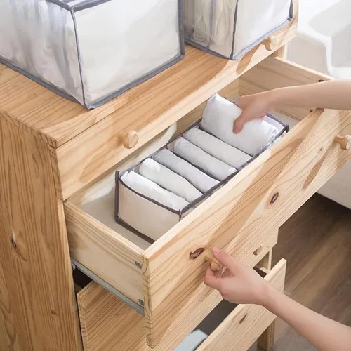 Vista 3 de Nueva caja de almacenamiento con compartimento para jeans, artefacto de almacenamiento para el hogar, ropa interior, calcetines, pantalones, caja