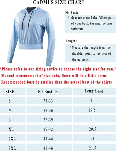Vista 4 de CADMUS Sudadera corta casual de manga larga para mujer sudadera con capucha para correr paquete de 1 o 2