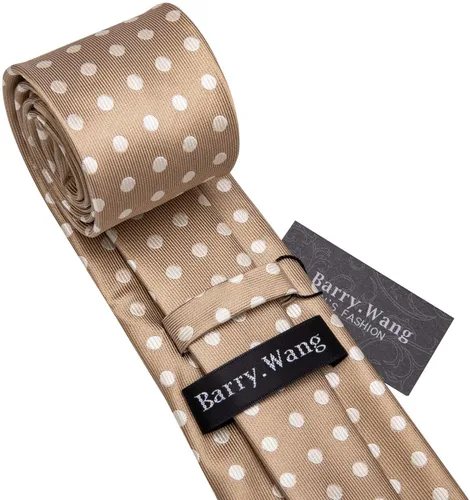 Vista 12 de Barry.Wang Corbatas de seda para hombre, diseño de lunares, gemelos cuadrados de bolsillo, gemelos para negocios, boda