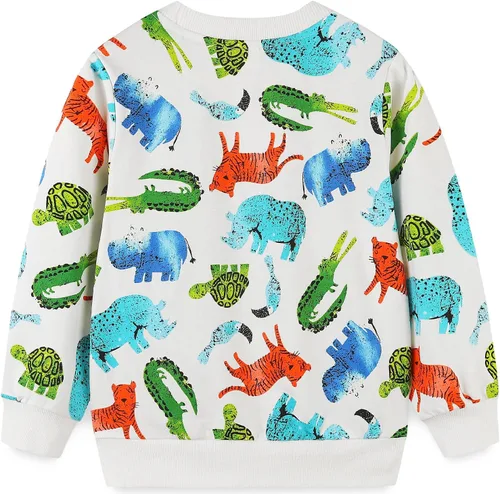 Vista 9 de Bumeex Sudaderas con cuello redondo para niños de 2 a 7 años