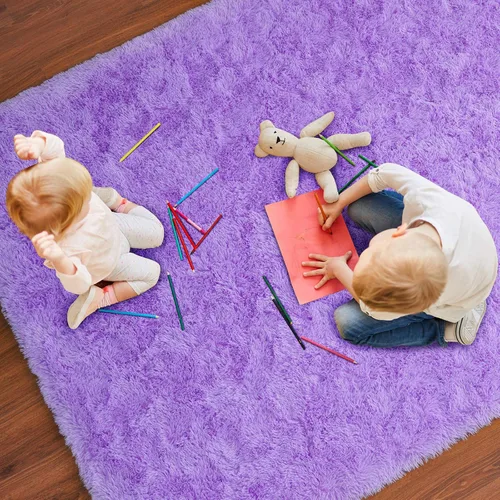 Vista 219 de Softlife Alfombra naranja para dormitorio, alfombra de felpa esponjosa para sala de estar para niñas, alfombra lanuda para niños, alfombra suave