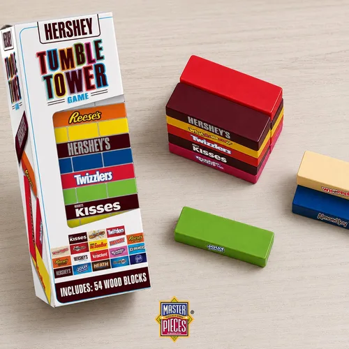 Vista 3 de Masterpieces Family Games – Hershey's Wood Block Tumble Tower – Producto
