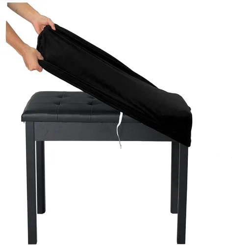 Vista 23 de SINOSSO Funda de terciopelo suave para banco de piano para 2 personas, (27.5"- 36.5") L x (12"- 16") A rectángulo elástico lavable funda protectora