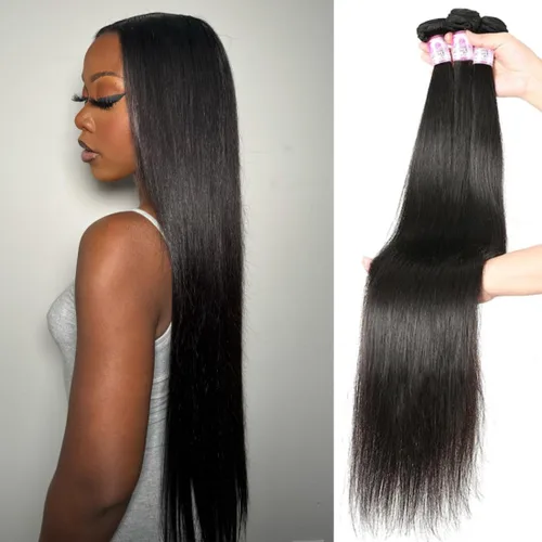 Vista 10 de Beauty Forever Yaki - Extensiones de cabello humano virgen mongol sin procesar, grado 12A, 3 paquetes de cabello humano virgen mongol sin procesar