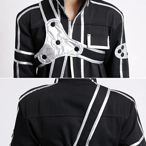 Vista 2 de SAO - Disfraz de Kirigaya Kazuto disfraz de cosplay de Yuuki conjunto completo para Halloween