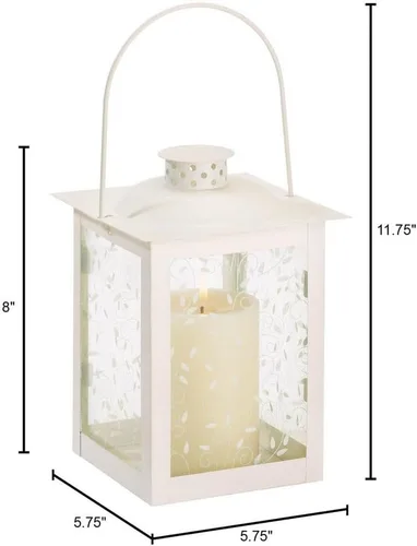 Vista 2 de Koehler 37441 - Farol decorativo grande blanco de 8 pulgadas, sin