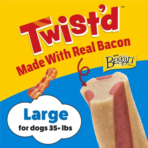 Vista 3 de Purina Busy with Beggin' Twist'd Golosinas de Hueso Masticable para Perros Adultos - (Paquete de 6) Bolsas de 2 ct