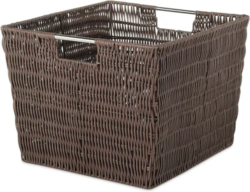 Vista 18 de Whitmor 6500-2712-BLK Rattique Canasta Negra Pequeña para Estante