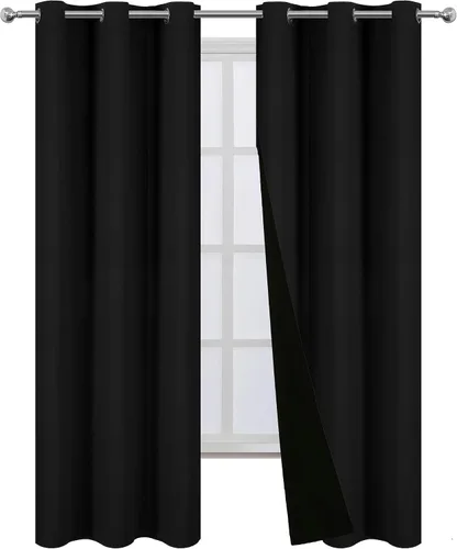 Vista 76 de LEMOMO Cortinas 100% opacas de 38 x 54 pulgadas, 2 paneles de oscurecimiento con aislamiento térmico para dormitorio