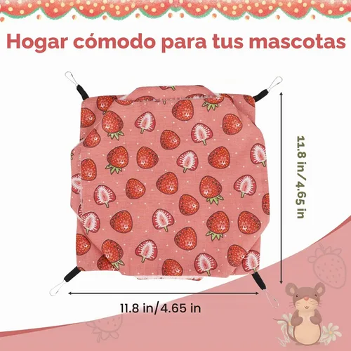 Vista 4 de Hamaca de rata de hurón de 3 niveles, accesorios para jaula de Rojo frambuesa
