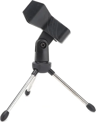 Vista 8 de Soporte de micrófono de escritorio, soporte de micrófono portátil plegable pequeño trípode plegable para micrófono de escritorio bueno