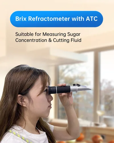 Vista 2 de LOHAND Refractómetro Brix con compensación de temperatura automática (ATC), medición de precisión del contenido de azúcar para vino/fruta/bebida