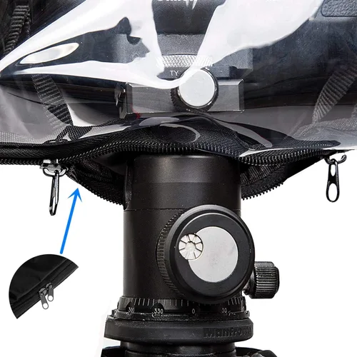 Vista 6 de Funda impermeable profesional para cámara de lluvia, suave, negra, para todas las cámaras DSLR y SLR Funda profesional para cámara, protector
