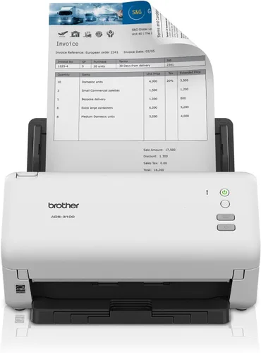 Vista 11 de Brother ADS-3100 - Escáner de escritorio de alta velocidad Compacto con velocidades de escaneo de hasta 40 ppm, blanco Escaneo de documentos