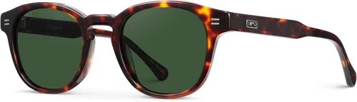 Vista 4 de WMP Eyewear - Lentes de sol polarizados ovalados retro redondos para hombre, marco de acetato ligero, protección UV, diseño de núcleo de metal