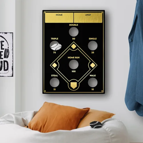 Vista 5 de Juego de lanzamiento de sacos de frijoles de béisbol, montado en la pared, juego de béisbol de interior para decoración de sala
