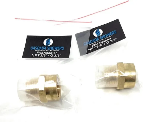 Vista 15 de Adaptador de latón sin plomo Cascada, rosca G británica BSPP macho a NPT hembra (1" x 1" (1 pieza))