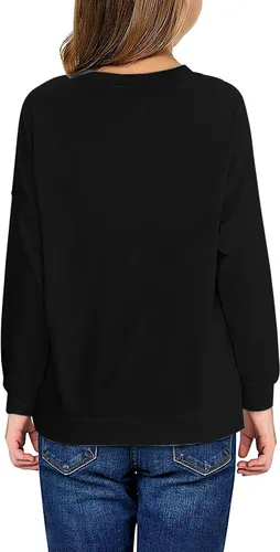 Vista 2 de Haloumoning Sudaderas a rayas con bloques de color para niñas de 4 a 15 años