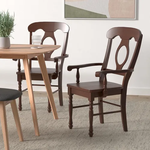 Vista 2 de Sunset Trading Andrews - Silla con brazos, juego de 2, color castaño envejecido