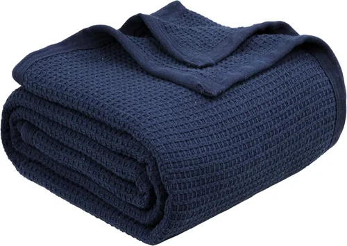 Vista 11 de Cobija TreeWool liviana de algodón, de cuidado fácil, suave, cómoda y cálida (king size, 90 x 108 pulgadas, tejido reticular)