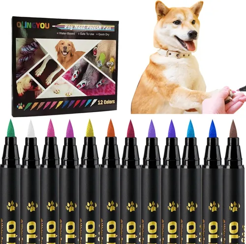 Vista 8 de OLINGYOU Esmalte de Uñas para Perro, Esmalte de Uñas para Perro con Lápiz de Secado Rápido-6 Colores, Juego de Esmaltes de Uñas para Mascotas