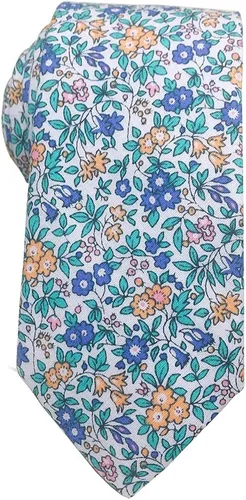 Vista 12 de Corbata de algodón floral para hombre, corbata delgada impresa de 2.56'' 01-Bean Pasta Rosa