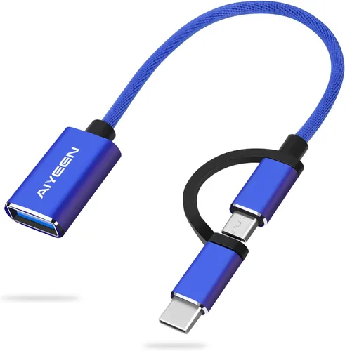 Vista 14 de Adaptador USB-C/Micro a USB, USB 3.0 2 en 1, cable adaptador OTG, compatible con MacBook Pro, Android, Google, Samsung y más, negro