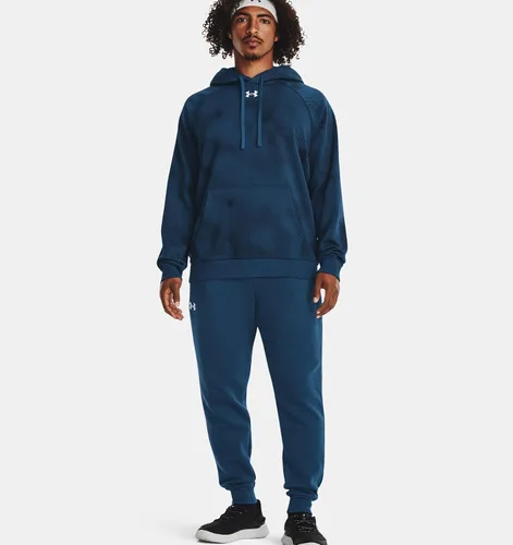 Vista 5 de Under Armour - Sudadera entallada de vellón con capucha para hombre modelo Rival