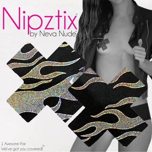 Vista 5 de Neva Nude X Factor Nipztix Pasties - Fundas para pezones para fiestas raves, adhesivo de grado médico, impermeable, fabricadas en Estados Unidos