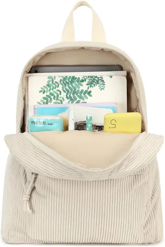 Vista 9 de LEDAOU Juego de mini mochila de moda con monedero, cartera, mochila, cartera para mujeres, adolescentes, bolsa de viaje escolar, Beige, 2pcs+wallet