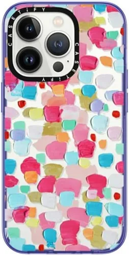 Vista 17 de CASETiFY - Funda compacta para iPhone 14 Pro probada contra caídas de grado militar 2x hasta 4 pies, con estampado transparente aguamarina