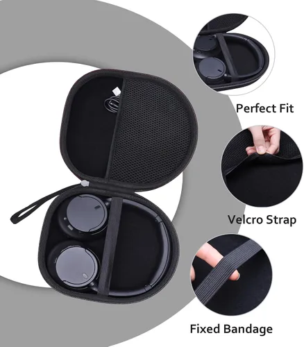 Vista 5 de XANAD Funda compatible con auriculares Sony WH-CH720N WH-CH520 con cancelación de ruido, color negro Compatible with