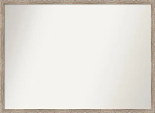 Vista 63 de Amanti Art Espejo de baño blanco para sobre el fregadero, 24 x 27 pulgadas, espejo de tocador rectangular con cuña de madera dura, marco de madera