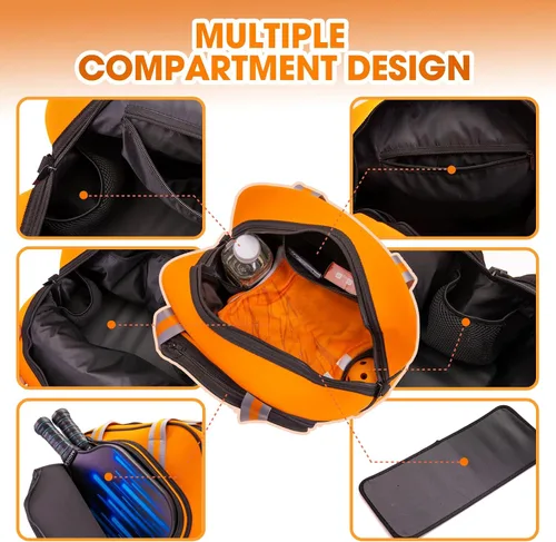 Vista 5 de MANUEKLEAR Bolso Bandolera Sling PickleballBag Tote, Bolsas de Pickleball para Mujeres y Hombres, Bolsas de Pickleball para Mujeres