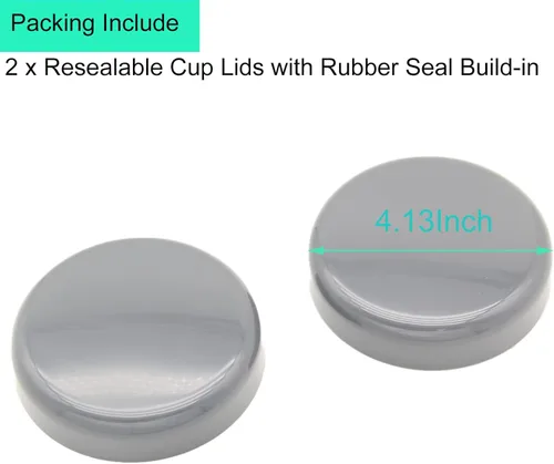 Vista 2 de Paquete de 2 piezas de repuesto para tapas de tazas compatibles con Nutribullet 600 w/900 W, piezas de accesorios resellables con junta