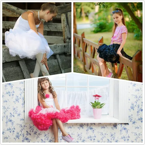 Vista 8 de PhilaeEC Women's Elastic Chiffon Petticoat Puffy Tutu Tulle Skirt Princess Ballet Dance Pettiskirts Underskirt Multi-Layer