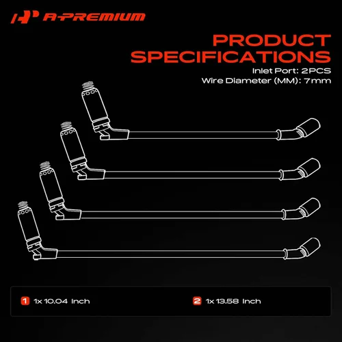 Vista 3 de A-Premium Juego de 4 cables de bujía de 0.276 in, 2.0L L4 compatibles